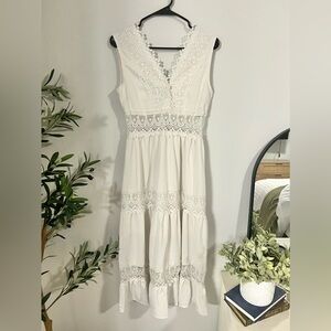 White Embroidery Maxi Dress
